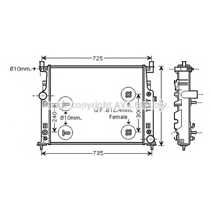 Photo Radiateur, refroidissement du moteur AVA QUALITY COOLING MSA2436