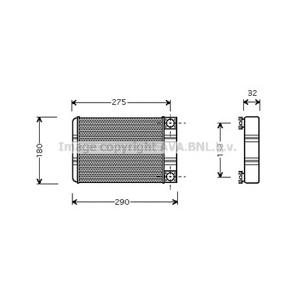 Photo Heat Exchanger, interior heating AVA QUALITY COOLING MSA6312