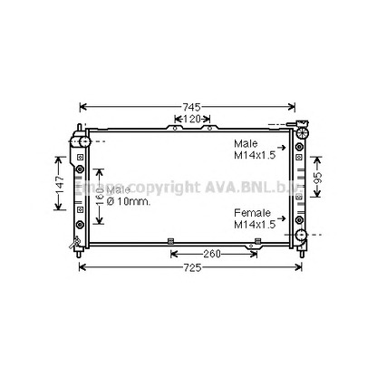 Foto Radiatore, Raffreddamento motore AVA QUALITY COOLING MZ2113