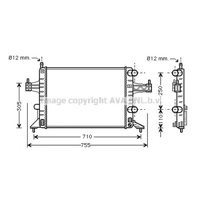 Фото Радиатор, охлаждение двигателя AVA QUALITY COOLING OL2303