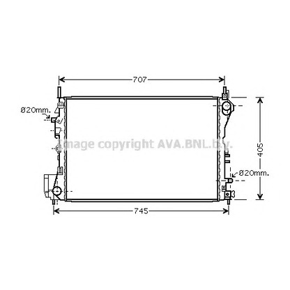 Foto Radiador, refrigeración del motor AVA QUALITY COOLING OL2395