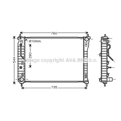 Фото Радиатор, охлаждение двигателя AVA QUALITY COOLING OL2434