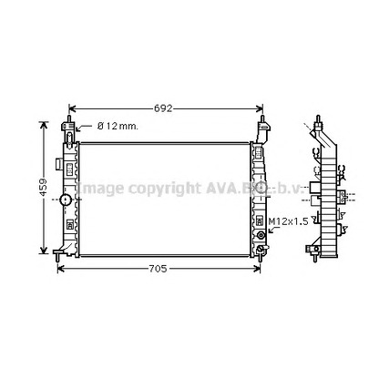 Photo Radiator, engine cooling AVA QUALITY COOLING OL2582