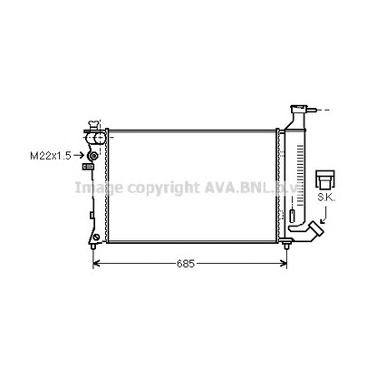 Foto Radiador, refrigeración del motor AVA QUALITY COOLING PE2148