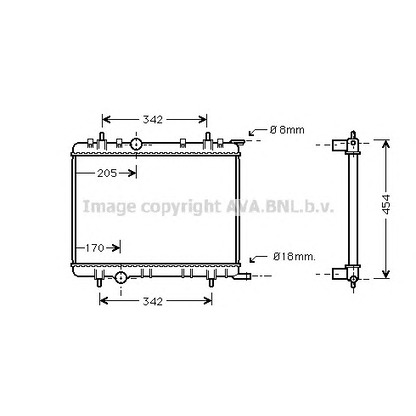 Photo Radiateur, refroidissement du moteur AVA QUALITY COOLING PE2211