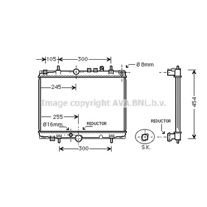 Foto Radiador, refrigeración del motor AVA QUALITY COOLING PE2235