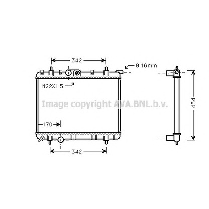 Foto Radiatore, Raffreddamento motore AVA QUALITY COOLING PE2248