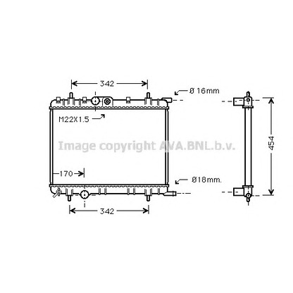 Foto Radiatore, Raffreddamento motore AVA QUALITY COOLING PE2253