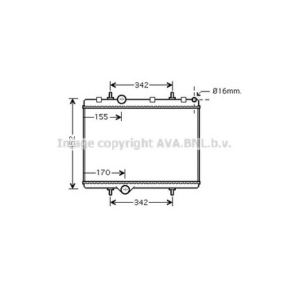 Фото Радиатор, охлаждение двигателя AVA QUALITY COOLING PE2281