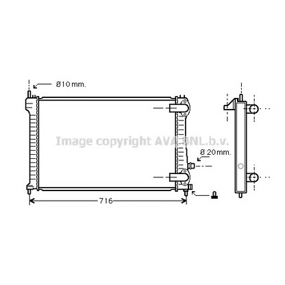 Photo Radiator, engine cooling AVA QUALITY COOLING PEA2196