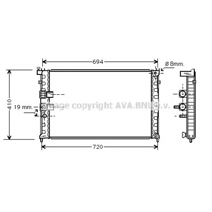 Photo Radiateur, refroidissement du moteur AVA QUALITY COOLING PEA2232