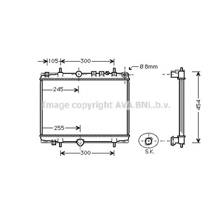 Foto Radiatore, Raffreddamento motore AVA QUALITY COOLING PEA2234