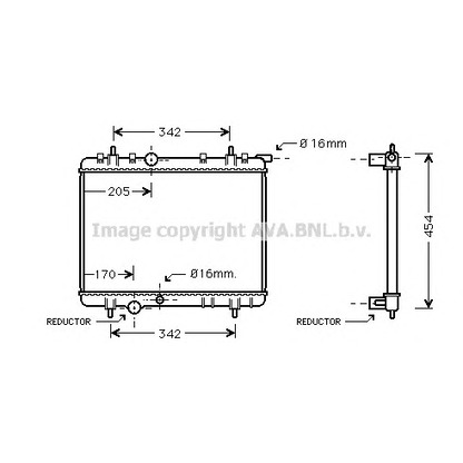 Foto Radiatore, Raffreddamento motore AVA QUALITY COOLING PEA2252