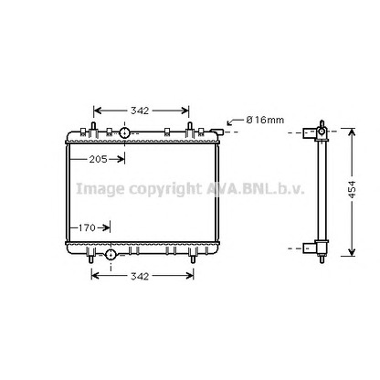 Photo Radiateur, refroidissement du moteur AVA QUALITY COOLING PEA2260