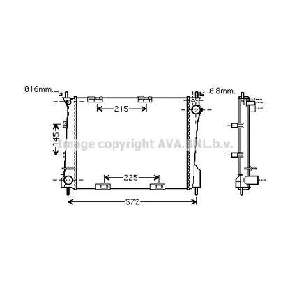 Фото Радиатор, охлаждение двигателя AVA QUALITY COOLING RT2371