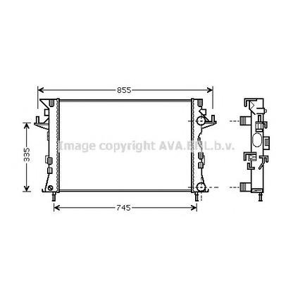 Foto Radiador, refrigeración del motor AVA QUALITY COOLING RT2438