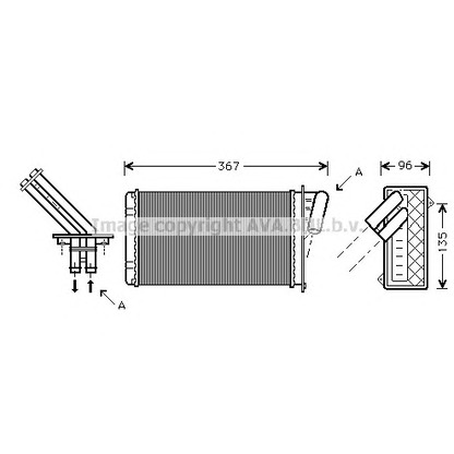 Photo Heat Exchanger, interior heating AVA QUALITY COOLING RT6203