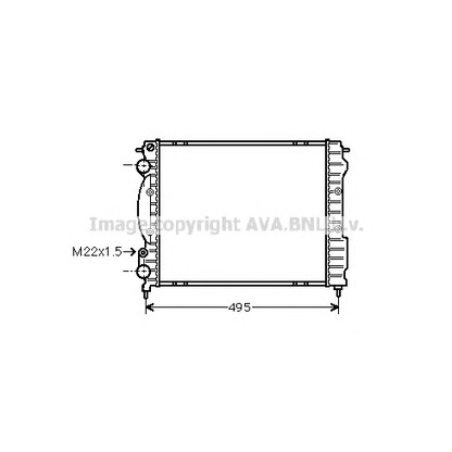 Photo Radiator, engine cooling AVA QUALITY COOLING RTA2129