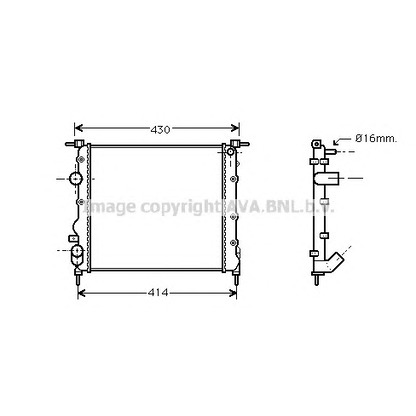 Photo Radiateur, refroidissement du moteur AVA QUALITY COOLING RTA2261