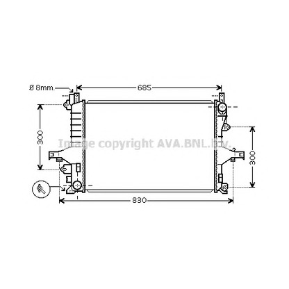 Фото Радиатор, охлаждение двигателя AVA QUALITY COOLING VOA2114