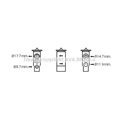 Photo Expansion Valve, air conditioning AVA QUALITY COOLING VW1366