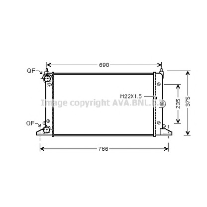 Photo Radiator, engine cooling AVA QUALITY COOLING VW2188