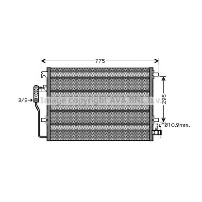 Photo Condenser, air conditioning AVA QUALITY COOLING VW5277