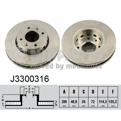 Zdjęcie Tarcza hamulcowa NIPPARTS J3300316