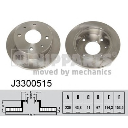 Zdjęcie Tarcza hamulcowa NIPPARTS J3300515