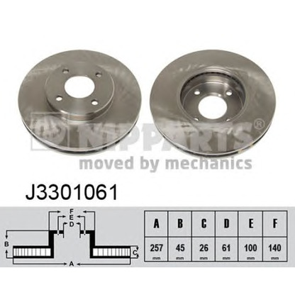 Photo Disque de frein NIPPARTS J3301061