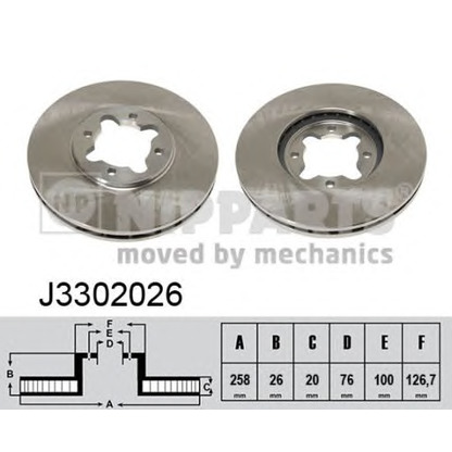 Photo Disque de frein NIPPARTS J3302026