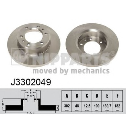 Photo Disque de frein NIPPARTS J3302049