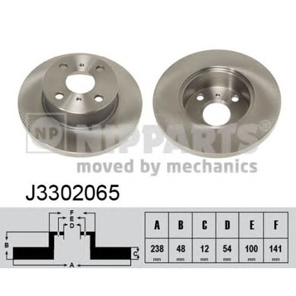 Zdjęcie Tarcza hamulcowa NIPPARTS J3302065