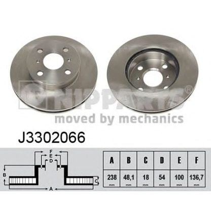 Zdjęcie Tarcza hamulcowa NIPPARTS J3302066