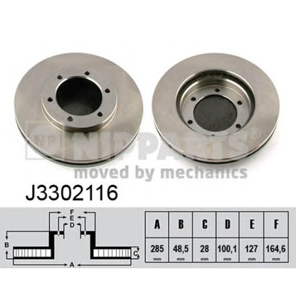 Zdjęcie Tarcza hamulcowa NIPPARTS J3302116