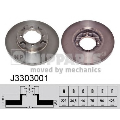 Zdjęcie Tarcza hamulcowa NIPPARTS J3303001