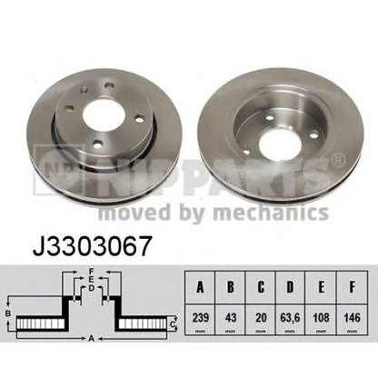 Zdjęcie Tarcza hamulcowa NIPPARTS J3303067