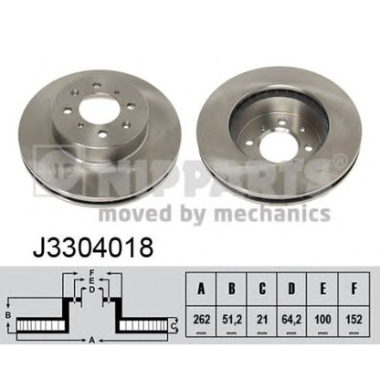 Фото Тормозной диск NIPPARTS J3304018