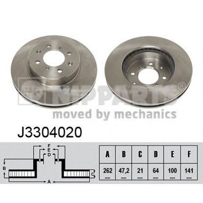 Photo Disque de frein NIPPARTS J3304020