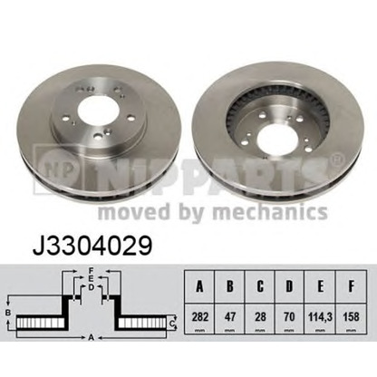 Zdjęcie Tarcza hamulcowa NIPPARTS J3304029