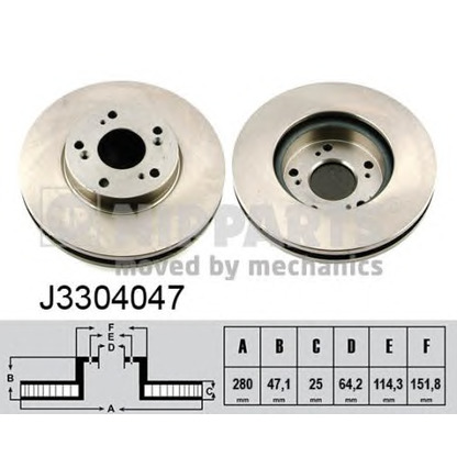 Zdjęcie Tarcza hamulcowa NIPPARTS J3304047