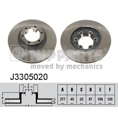 Photo Disque de frein NIPPARTS J3305020