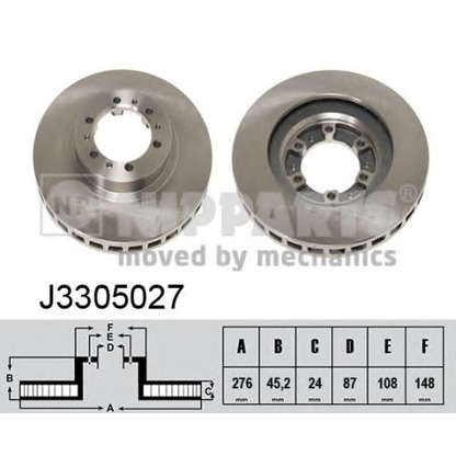 Photo Disque de frein NIPPARTS J3305027