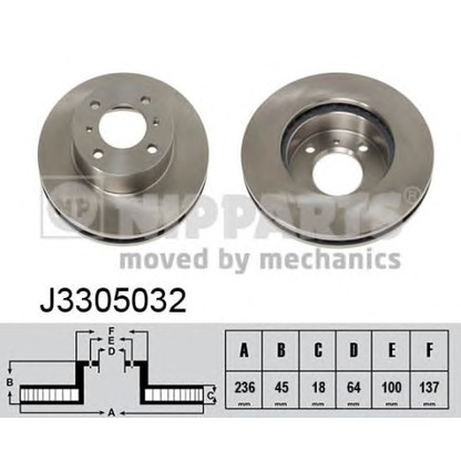 Photo Disque de frein NIPPARTS J3305032