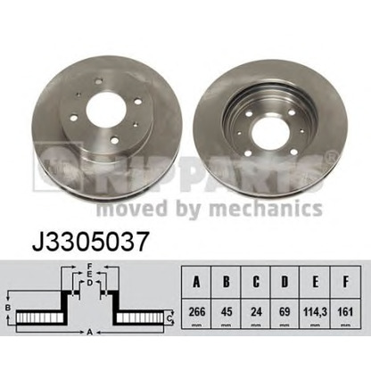 Photo Disque de frein NIPPARTS J3305037