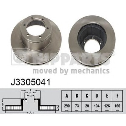 Zdjęcie Tarcza hamulcowa NIPPARTS J3305041