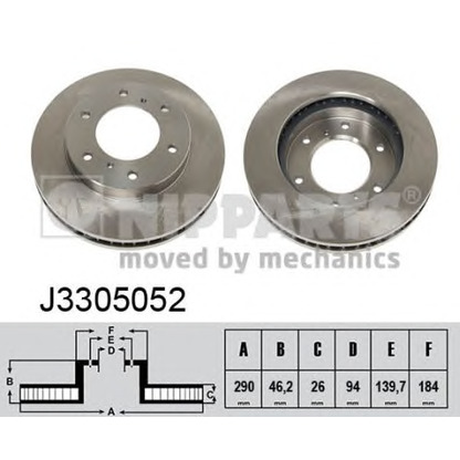 Photo Disque de frein NIPPARTS J3305052