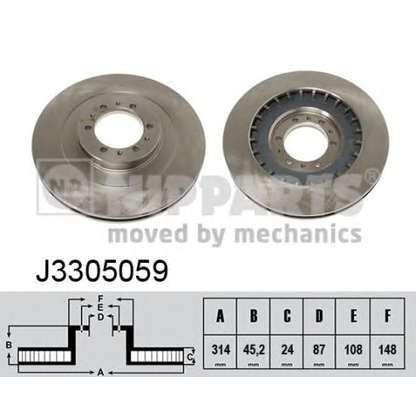 Zdjęcie Tarcza hamulcowa NIPPARTS J3305059