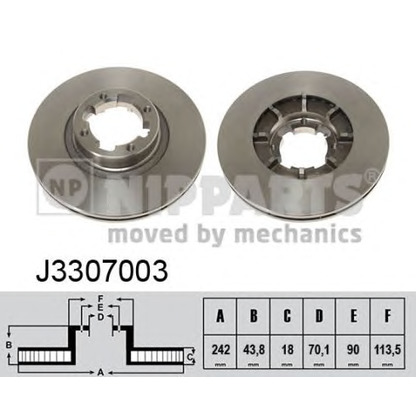 Zdjęcie Tarcza hamulcowa NIPPARTS J3307003