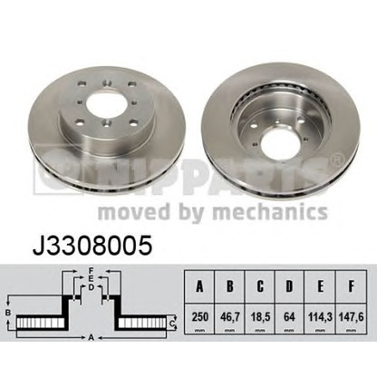 Photo Disque de frein NIPPARTS J3308005